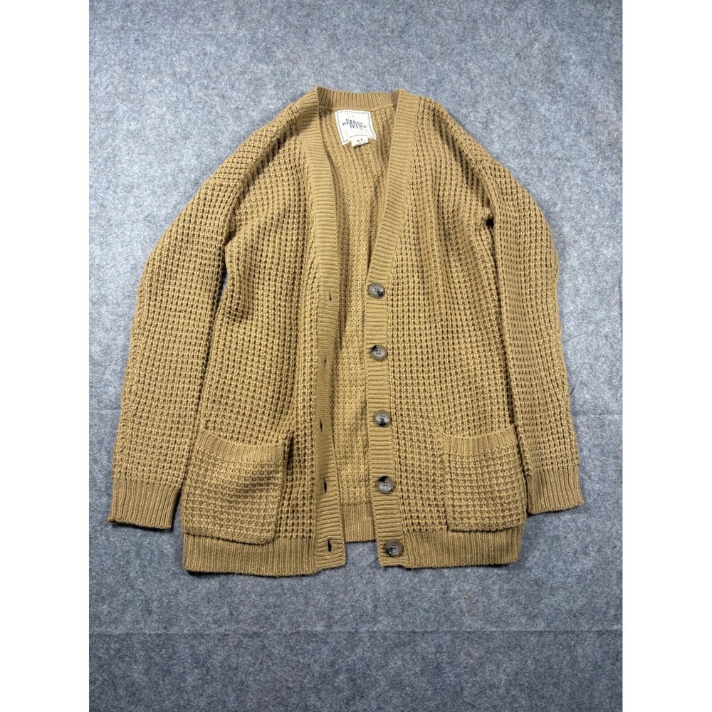 Urban Heritage 1975 Tan Waffle Knit Longline Cardigan Sweater Women's‎ S